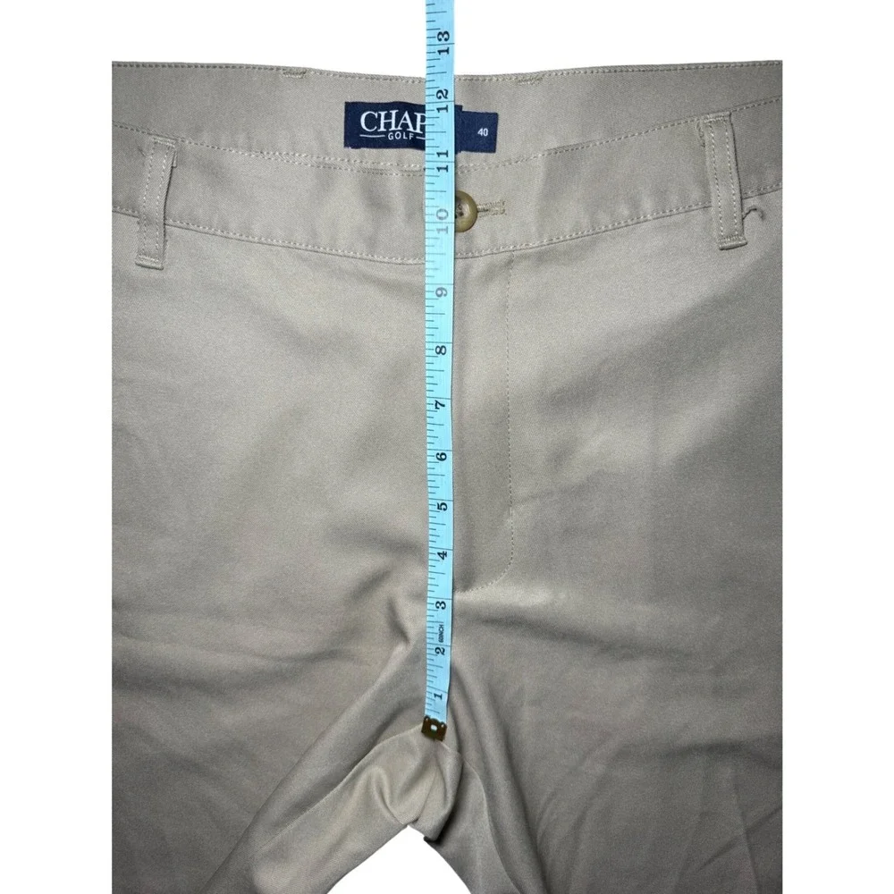 Chaps Golf Shorts Men Size 40 Tan Khaki Flat Front Performance Polyester Casual